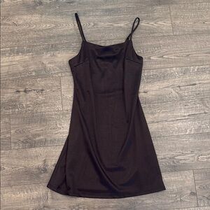Black Silk Spaghetti Strap Dress